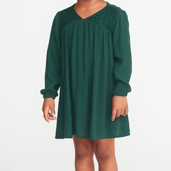 Old Navy Long Sleeve Green Dress, Size 3T - Picture 1 of 8